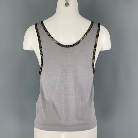 PHILLIP LIM Size XS Grey Lilac Silk Wool Tank Casual Top