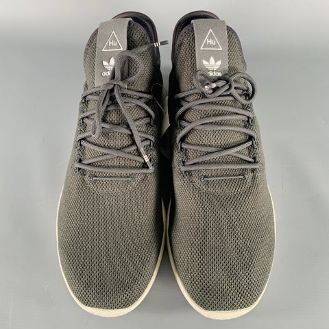 ADIDAS x PHARRELL WILLIAMS Size 11 Grey Nylon Lace-Up Sneakers