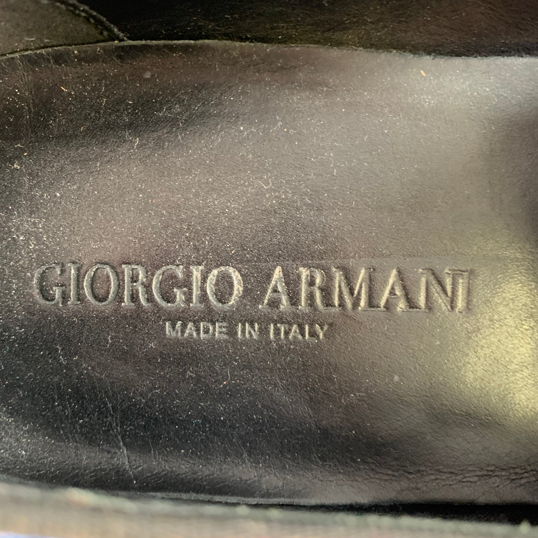 GIORGIO ARMANI Size 10.5 Blue White Tie Dye Canvas Slip On Loafers