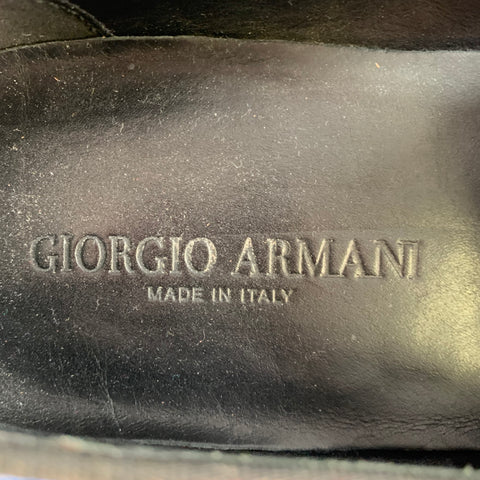 GIORGIO ARMANI Size 10.5 Blue White Tie Dye Canvas Slip On Loafers