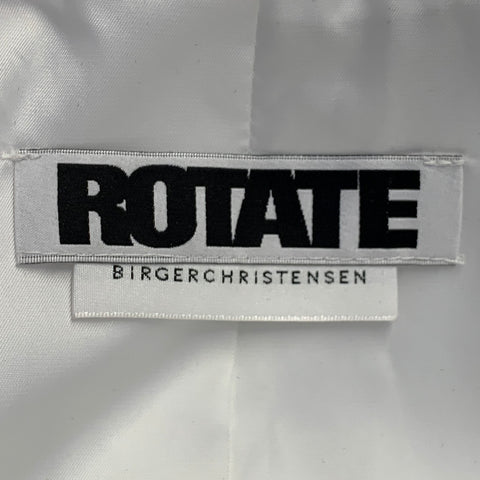 ROTATE Size M White Polyester Blend Jacquard Double Breasted Jacket