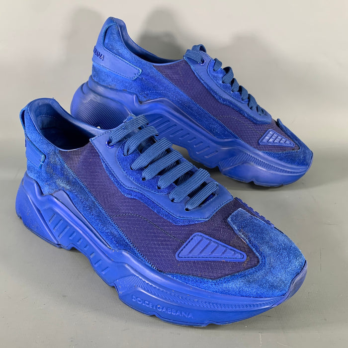DOLCE & GABBANA Size 10 Blue Cobalt Nylon Sneakers