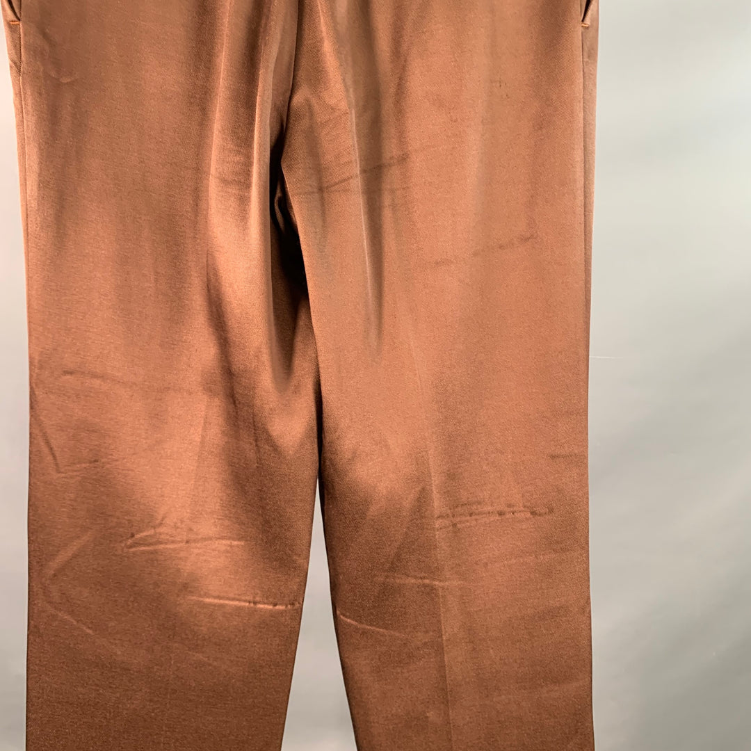 SIES MARJAN Size 34 Brown Acetate Blend Pleated Dress Pants