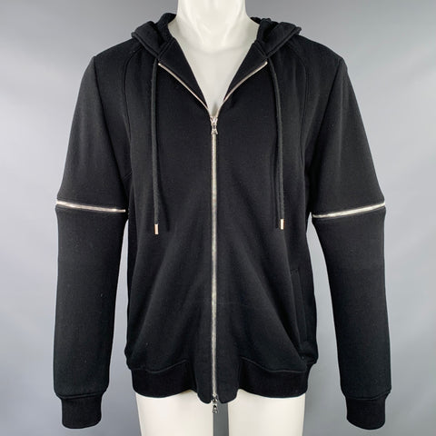MIGUEL ANTOINNE Sweat-shirt à capuche en coton noir taille M