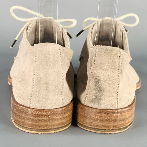 DEL CARLO Size 6.5 Grey Suede Lace-Up Derby Shoes