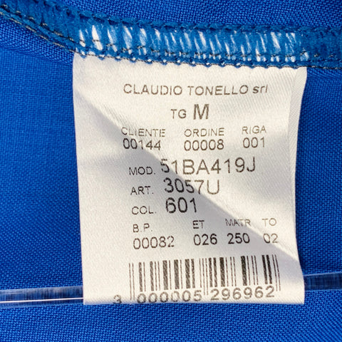 T-JACKET by TONELLO Size M Royal Blue Virgin Wool Notch Lapel Suit
