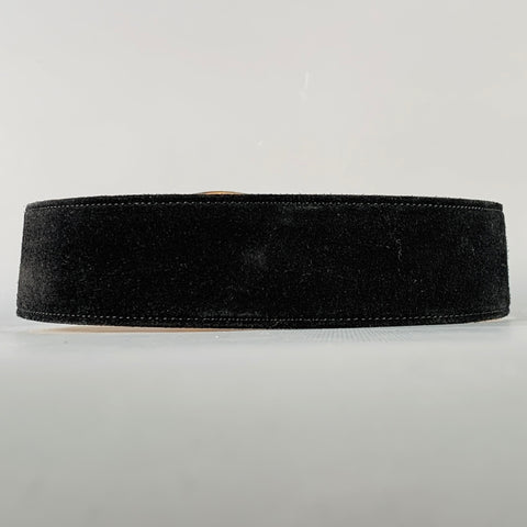 GIORGIO ARMANI Black Suede Covered Buckle Belt