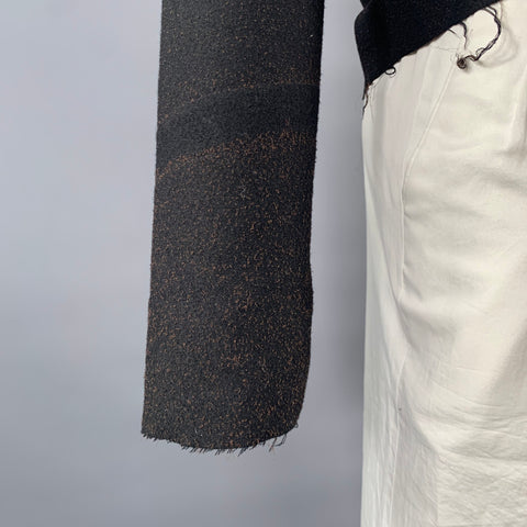 M.A+ Size M Black Brown Speckled Cotton Zip Up Jacket