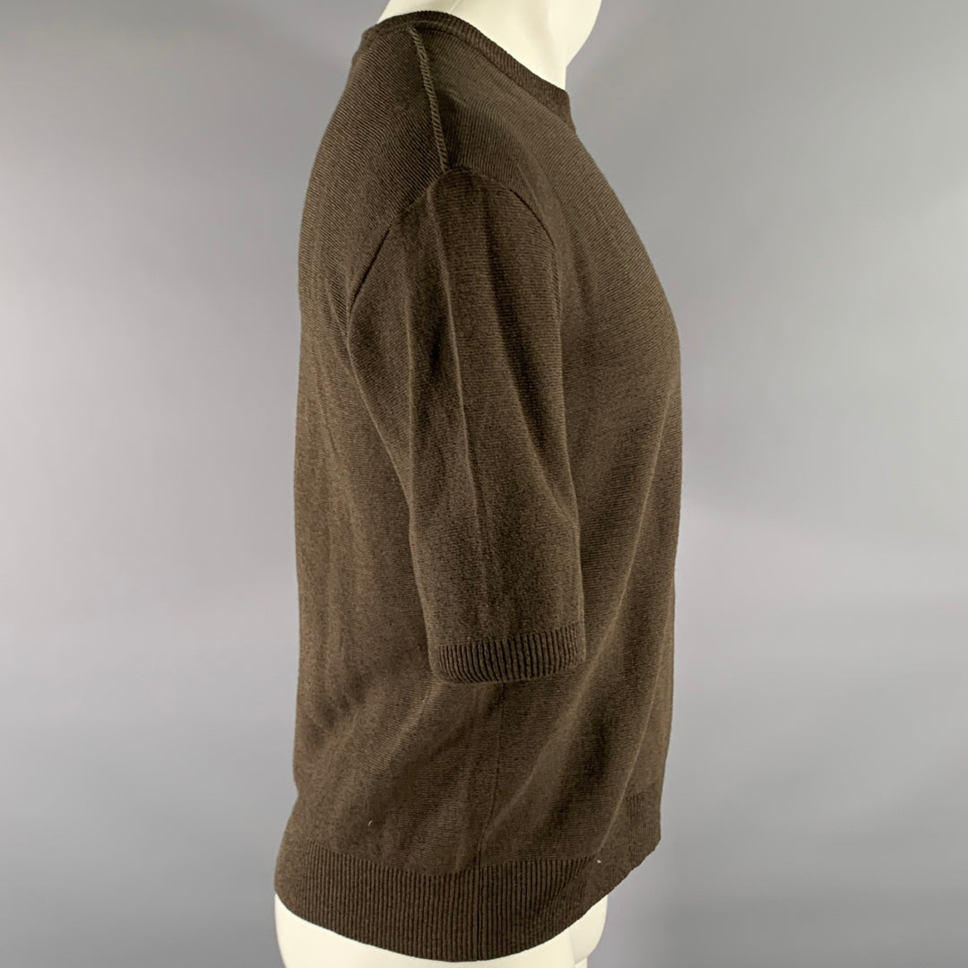 ISSEY MIYAKE Size M Brown Knit Short Sleeve T-Shirt
