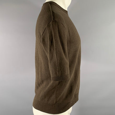 ISSEY MIYAKE Size M Brown Knit Short Sleeve T-Shirt