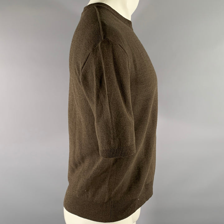 ISSEY MIYAKE Size M Brown Knit Short Sleeve T-Shirt