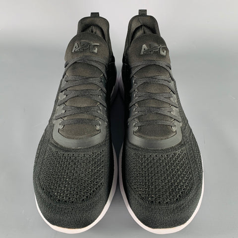 APL Size 11 -Techloom Tracer- Black White Perforated Nylon Sneakers