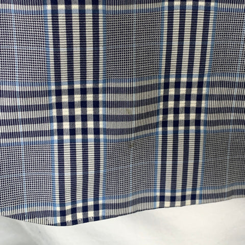 BLACK FLEECE Size 42 Navy White Plaid Cotton Silk Sport Coat