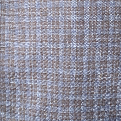 Veste de sport SARTORIO taille 44 en laine, soie et lin à carreaux bleu et noir