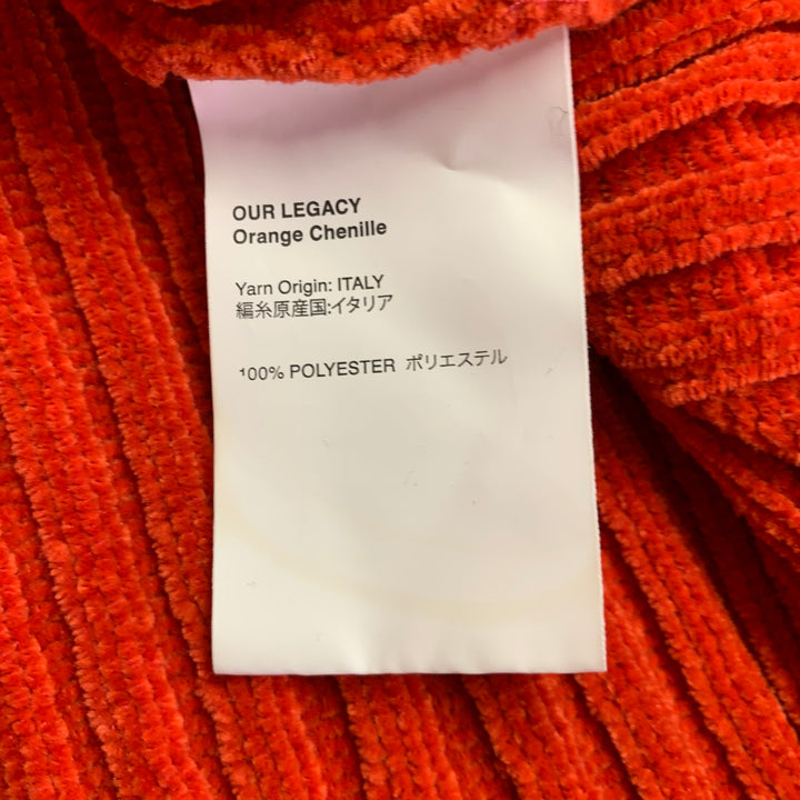OUR LEGACY Size 40 Orange Chenille Ribbed Polyester Crew Neck Pullover