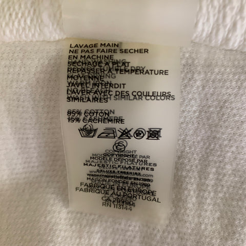 MAJESTIC FILATURES Size 1 White Cotton Blend Moto Racer Jacket
