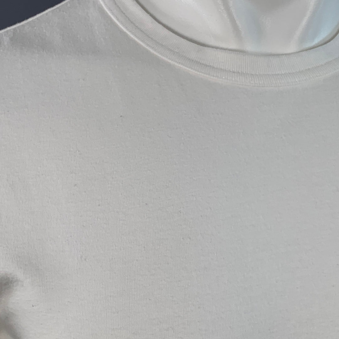 COMME des GARCONS PLAY Size M White Red Heart Applique T-shirt