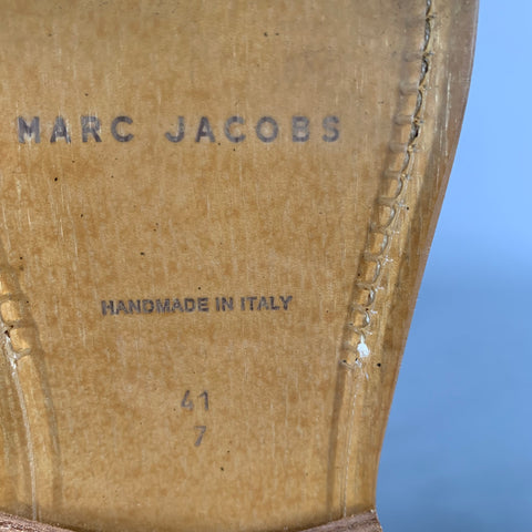 MARC JACOBS Size 8 Brown Window Pane Leather Wingtip Lace Up Shoes