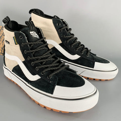 VANS Size 11 Sk8-Hi MTE-2 Grey Black Color Block Suede High Top Sneakers