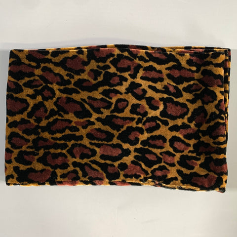 SUMMER TOMPKINS Brown Black Leopard Silk & Rayon Velvet Scarf