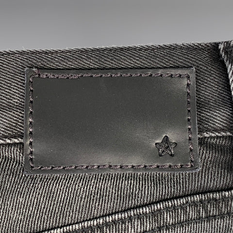 JOHN VARVATOS * U.S.A. Size 30 Grey Charcoal Distressed Twill Cotton Blend Jeans