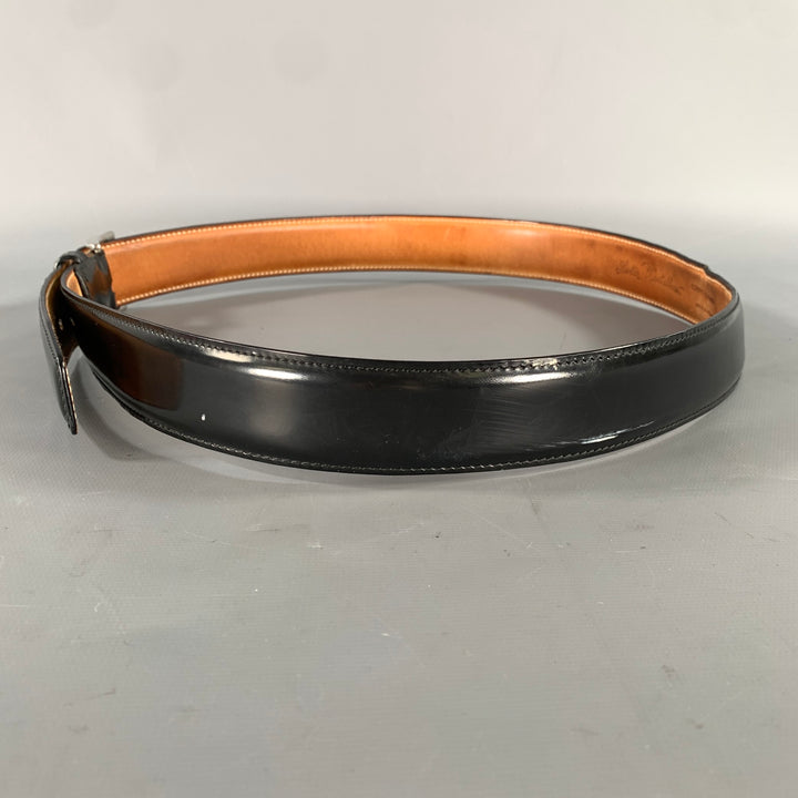 SUTOR MANTELLASSI Size 38 Black Solid Leather Belt