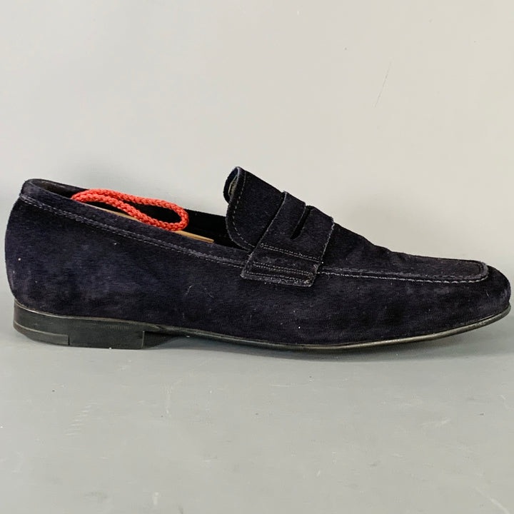 TO BOOT NY Size 7 Navy Suede Slip On Penny Loafers