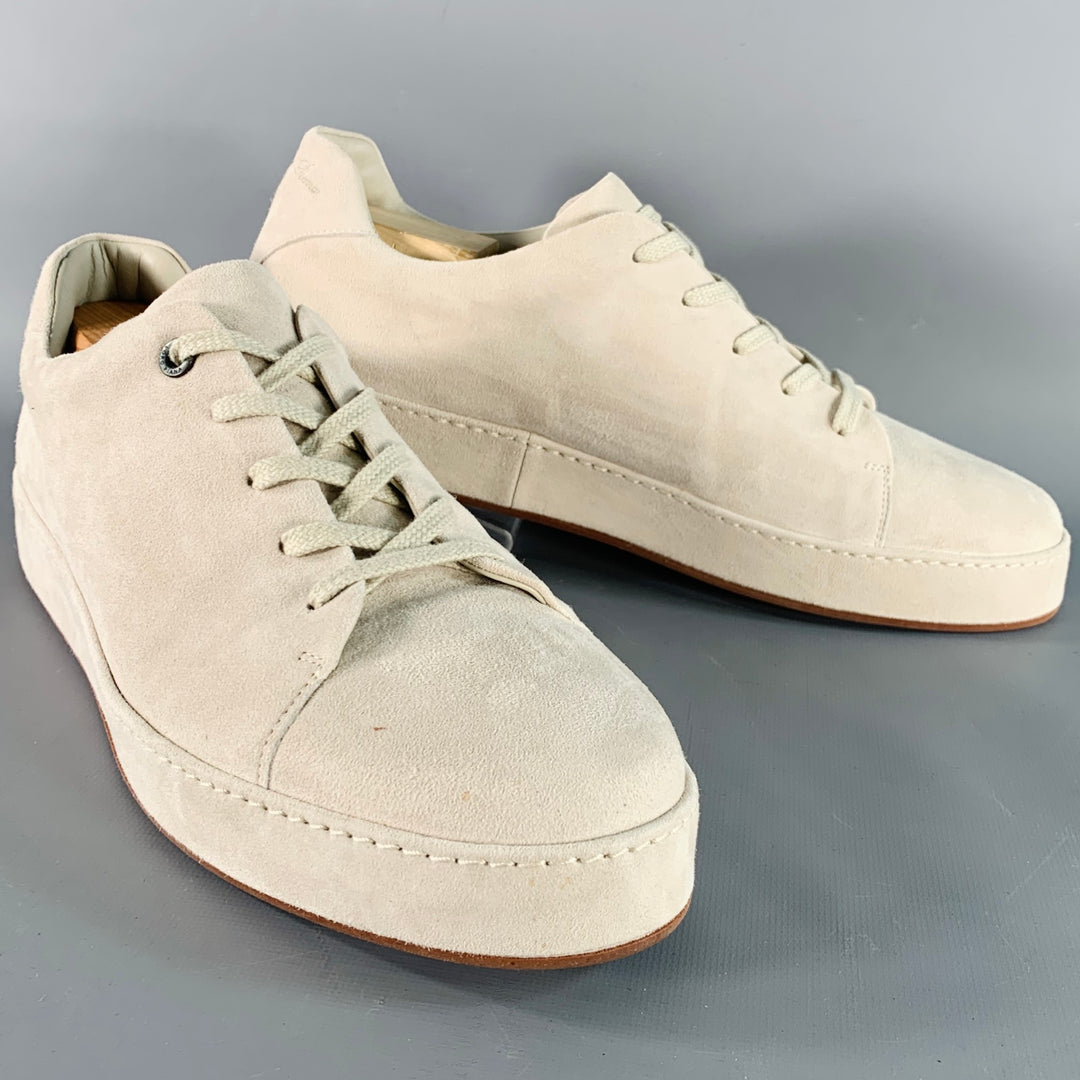 LORO PIANA Size 12 Grey Suede Low Top Rubber Sole Sneakers