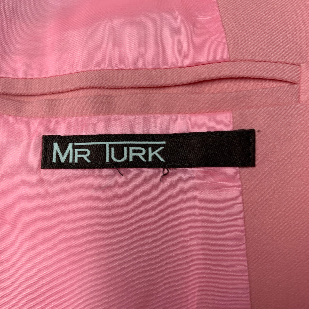 MR TURK Size 46 Pink Polyester Blend Notch Lapel Suit