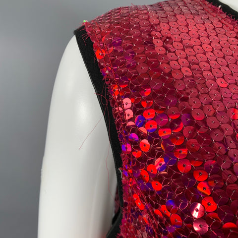 MARC JACOBS Robe droite rouge à sequins en polyester Taille 0