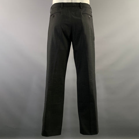 CALVIN KLEIN COLLECTION Chest Size 40 Grey Dark Wool Notch Lapel Suit