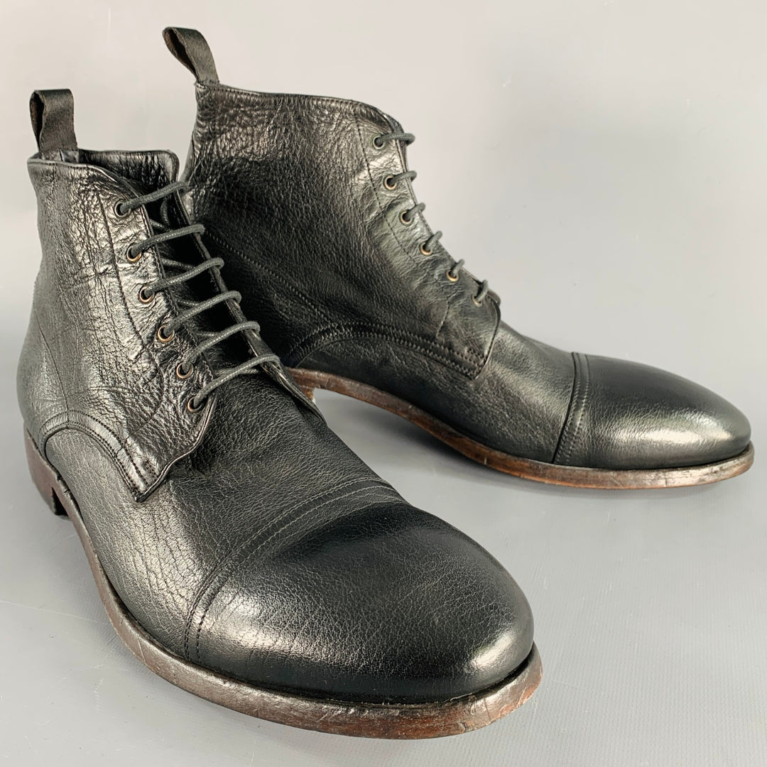 Paul Smith Dark Leather Lace-Up Boots PS Paul Smith Curtis lace-up Leather Boots | Black | FARFETCH main image 3