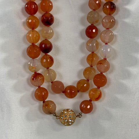 NO BRAND Orange Tan Stone Necklace