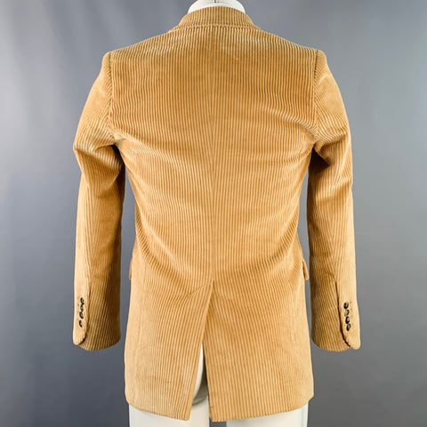 PACO RABANNE Veste de Sport en Coton Velours Côtelé Marron Clair à Revers Pointus Taille 34