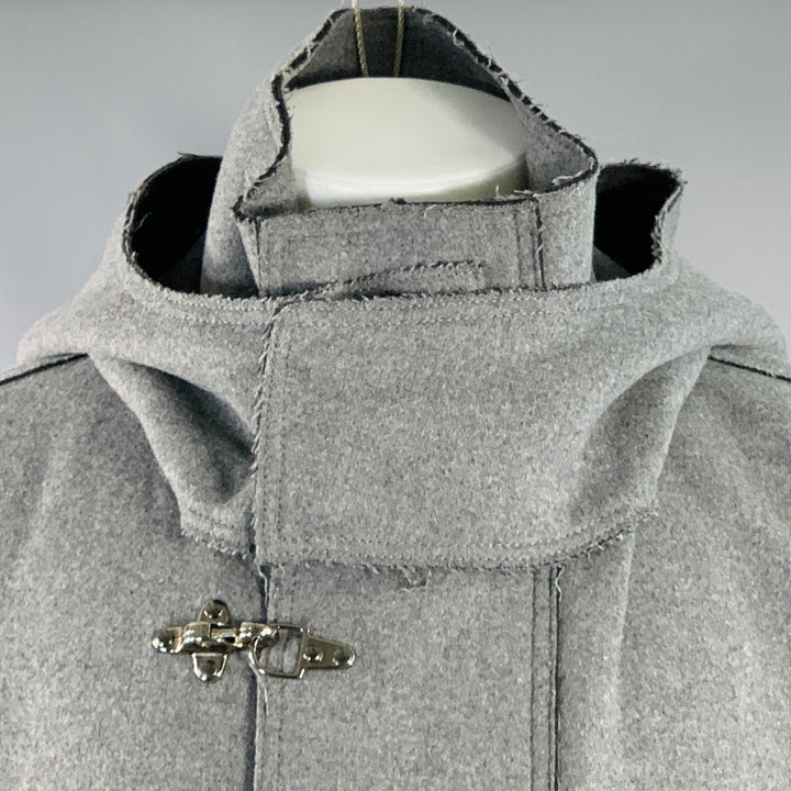 ICEBERG Size 38 Grey Wool Blend Hooded Zip Toggle Coat