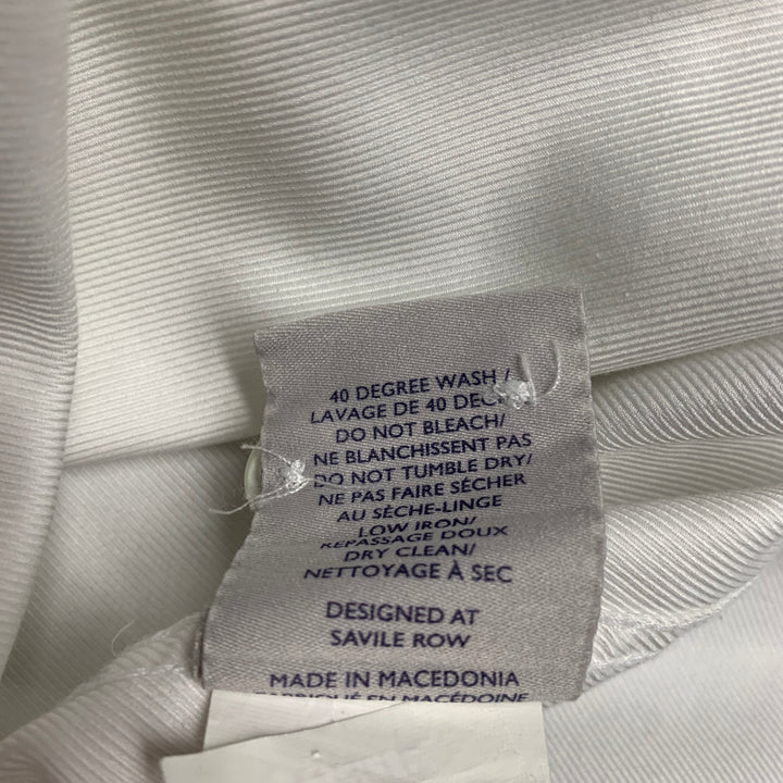 HARDY AMIES Size S White Twill Cotton Long Sleeve Shirt