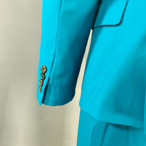 PAUL SMITH Size 36 Kensington Teal Wool Twill Suit