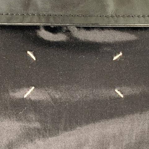 MARTIN MARGIELA Size 42 Black Mixed Materials Zip Up Shirt Jacket