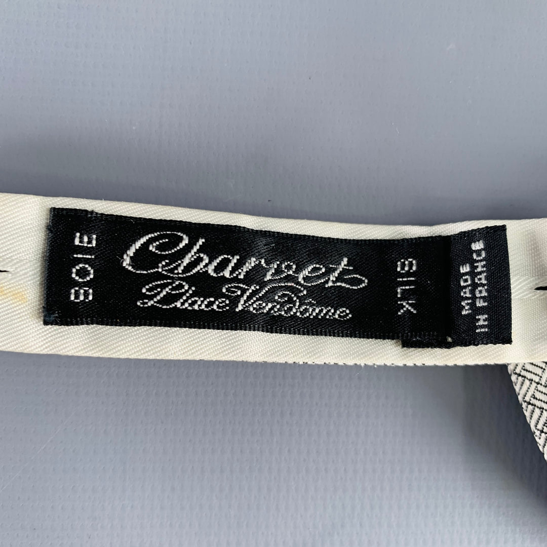 CHARVET Silver Squares Silk Bow Tie