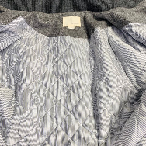 BAND OF OUTSIDERS Size L Grey Virgin Wool Mohair Herringbone Bomber Jacket