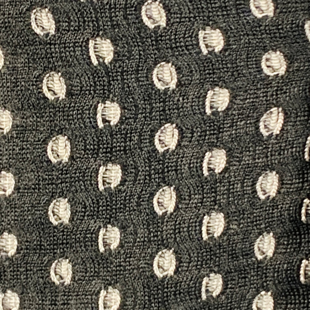 MR TURK Size 36 Regular Black White Perforated Polyester Notch Lapel Suit