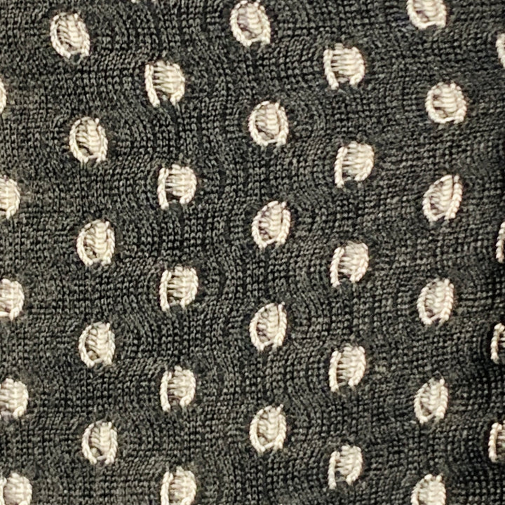 MR TURK Size 36 Regular Black White Perforated Polyester Notch Lapel Suit