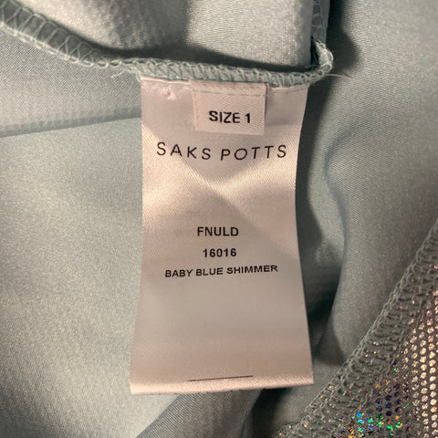 SAKS POTTS Size S Silver Blue Polyamide Elastane Metallic A-Line Outfits & Sets
