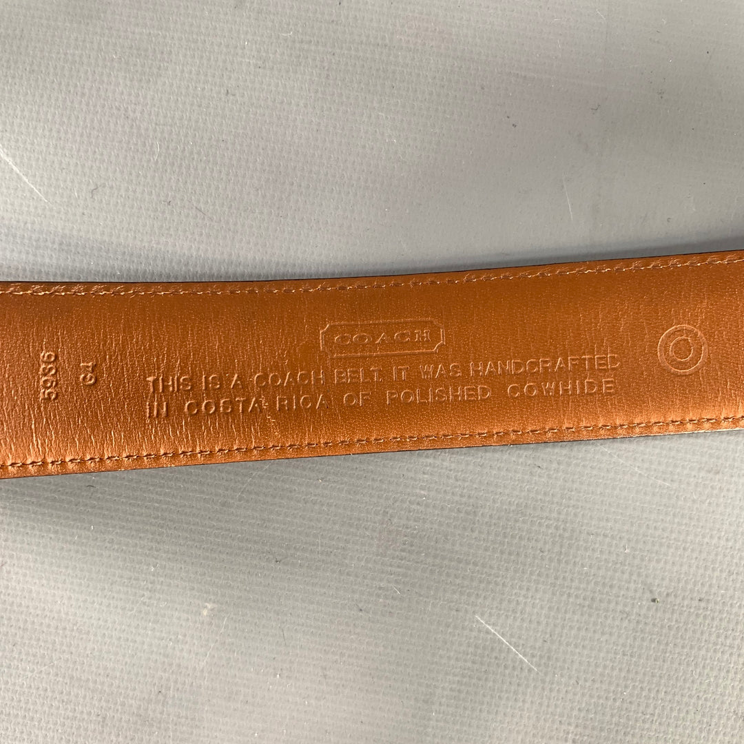COACH Size 38 Black Solid Leather Belt