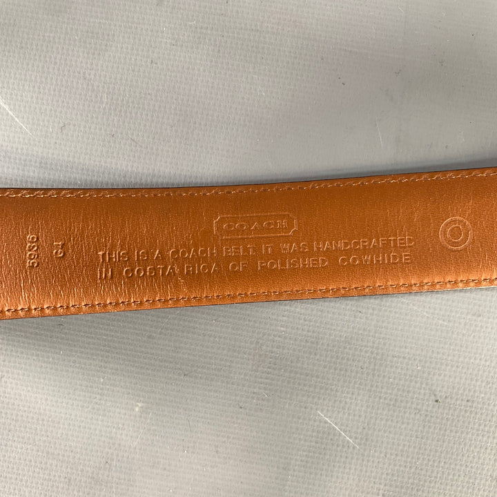 COACH Size 38 Black Solid Leather Belt