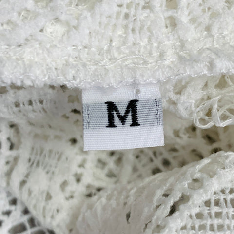 EARTHLING VIP Size M White Lace Cropped T-shirt