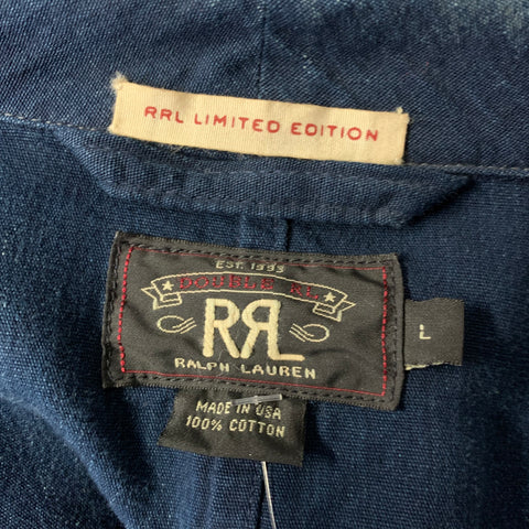 RRL by RALPH LAUREN Size L Navy Denim Cotton Coat