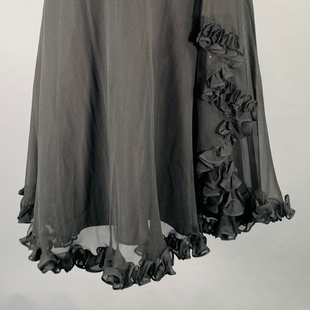 white christmas dresses MARCHESA NOTTE Size 4 Black Silk Ruffled One Shoulder Cocktail Dress – Sui  Generis Designer Consignment