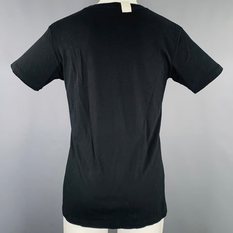 N.HOOLYWOOD Size 38 Black White Stripe Cotton One Pocket T-shirt