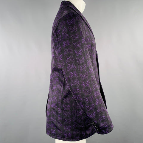 NEEDLES Size XS Black Purple Butterfly Polyester Oversized Jacket
